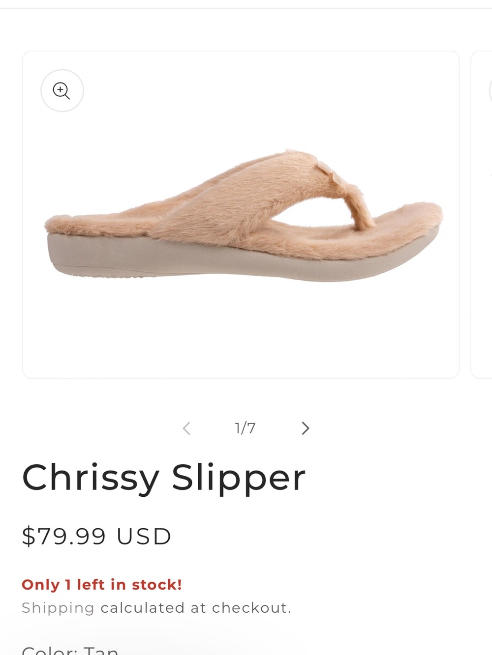 REVITALIGN Chrissy Slipper - Taupe Faux-Fur Flip Flop with Arch support